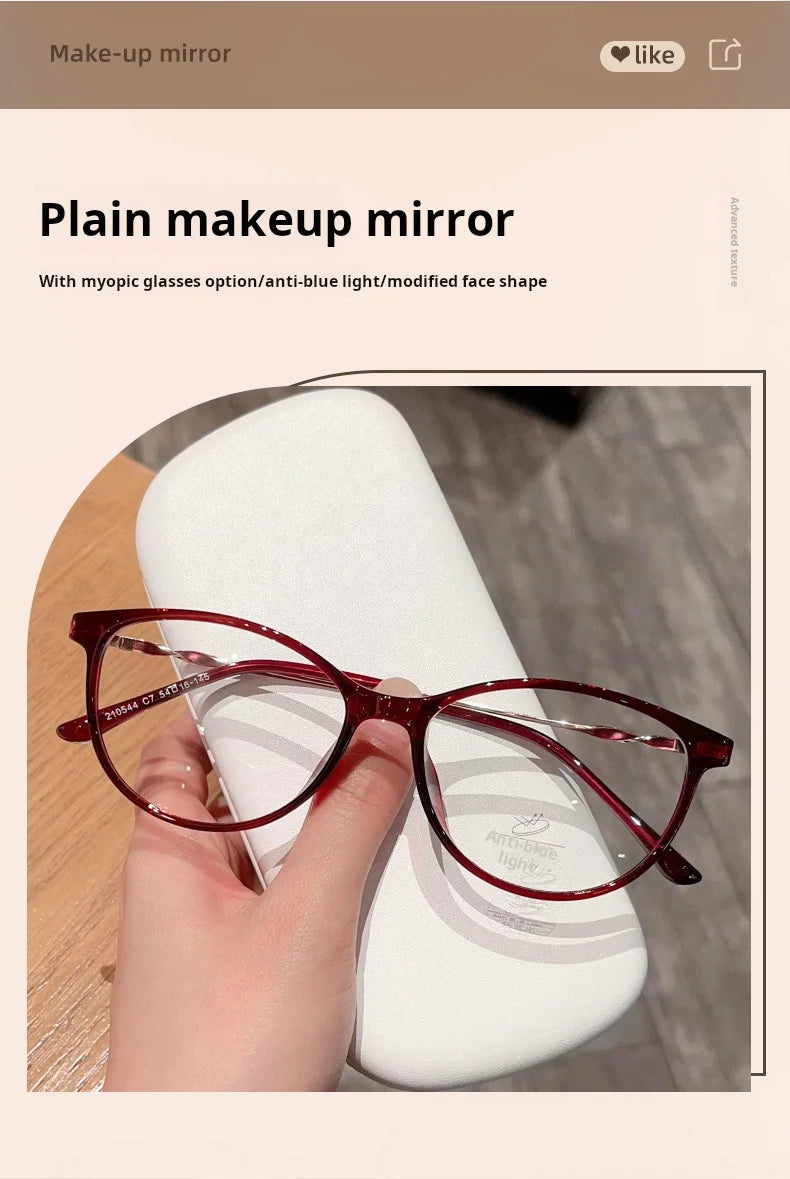 Nueva moda Retro gafas de ojo de gato ultraligeras TR90 gafas transparentes gafas graduadas ópticas montura de mujer 210544