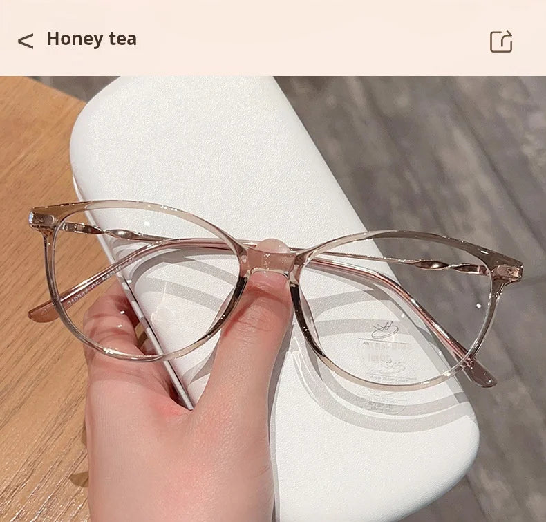 Nueva moda Retro gafas de ojo de gato ultraligeras TR90 gafas transparentes gafas graduadas ópticas montura de mujer 210544