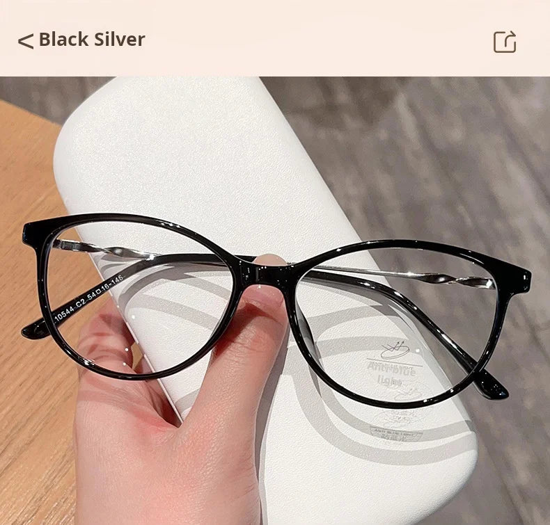Nueva moda Retro gafas de ojo de gato ultraligeras TR90 gafas transparentes gafas graduadas ópticas montura de mujer 210544