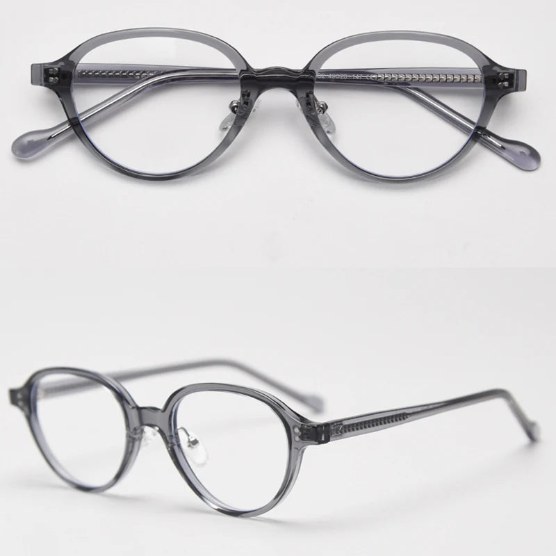 Lumo 06 – Montura ovalada minimalista en TR90 y acetato. Versatilidad sin esfuerzo. Diseño limpio y funcional, perfecta para quienes valoran lo simple y duradero. Su estructura combina ace
