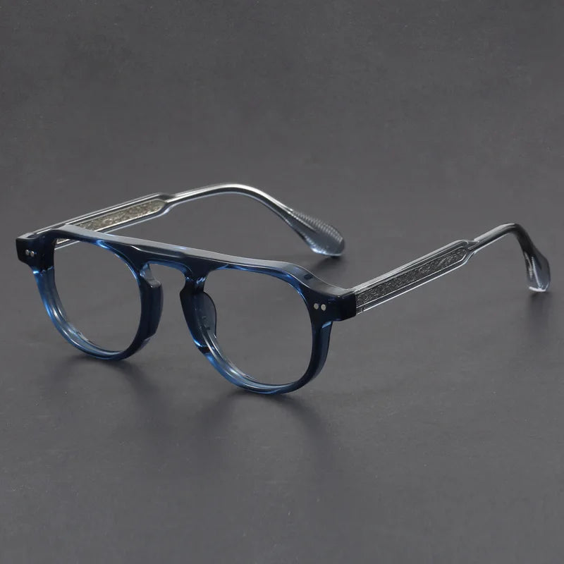 LUMO 3. Gafas de lectura antiluz azul para hombre y mujer, anteojos redondos Vintage para miopía, montura de gafas graduadas ópticas, gafas de marca de lujo -1