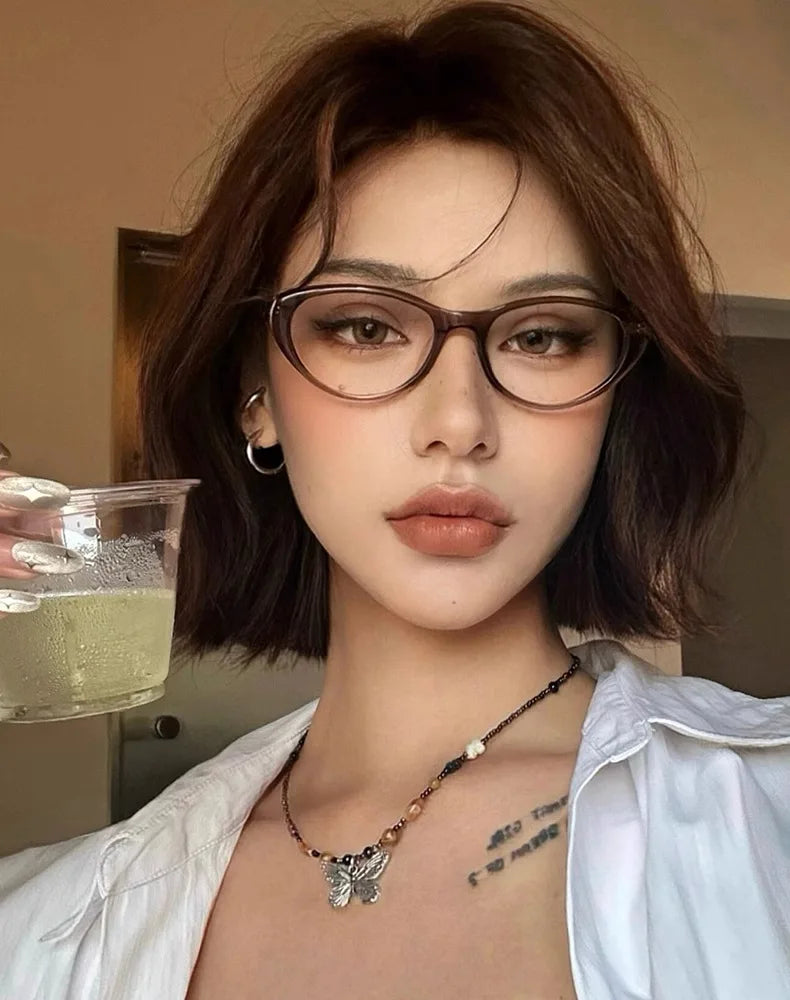 ZIROSAT 81059 New anti blue  Ultralight  TR90 Myopia Glasses Retro Square Optical Prescription Eyeglasses Frame For Men Or Women