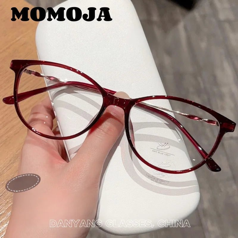 Nueva moda Retro gafas de ojo de gato ultraligeras TR90 gafas transparentes gafas graduadas ópticas montura de mujer 210544