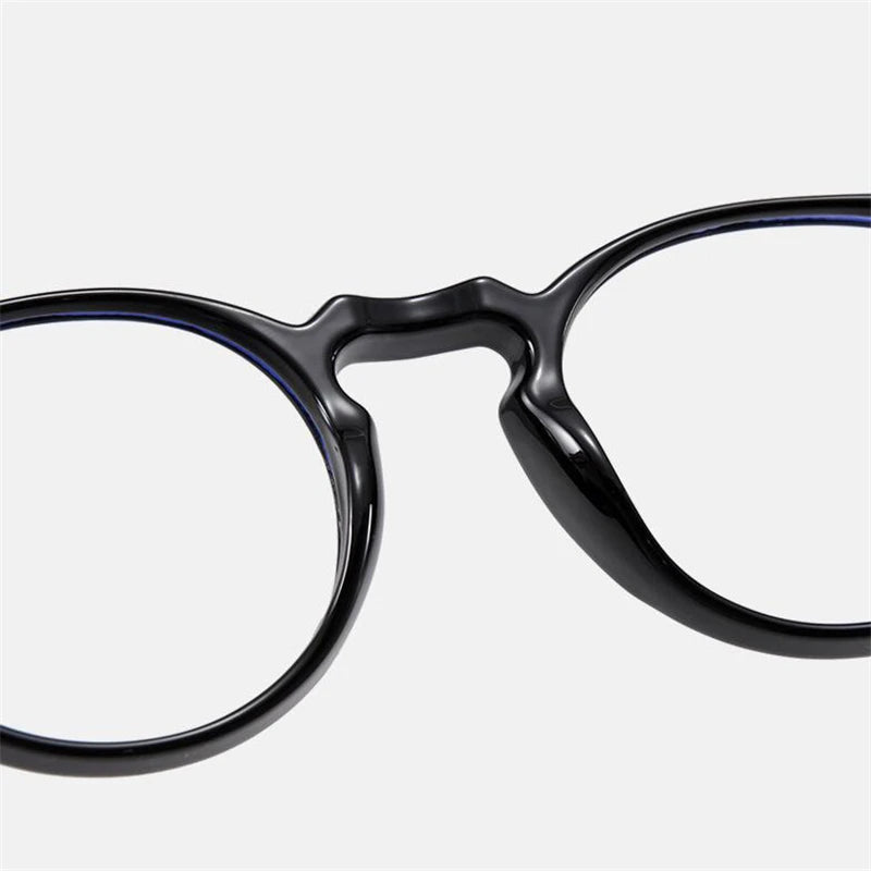 Anti-blue Light Rivet Frame Round Prescription Glasses For The Nearsighted TR90 Student Myopia Spectacles  0 -0.5 -0.75 To -6.0