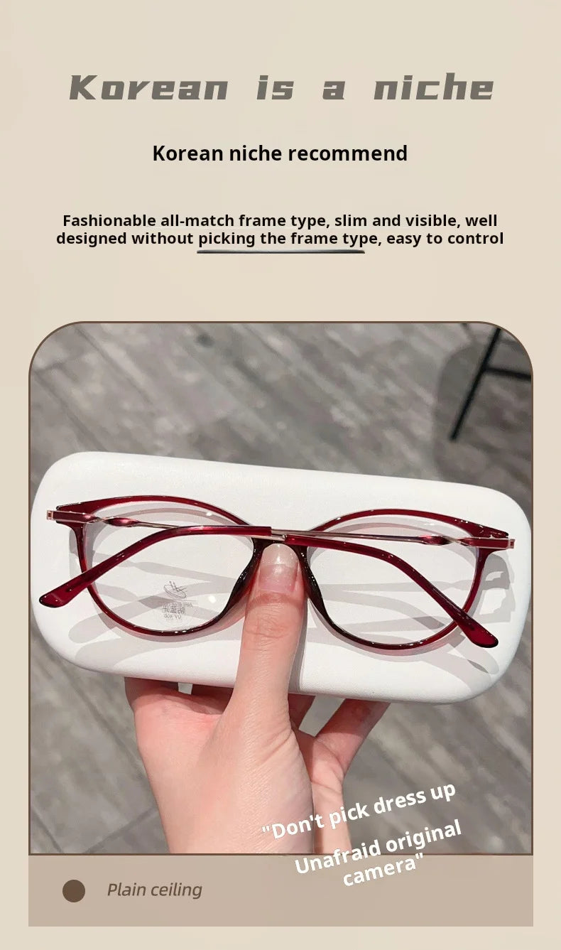 Nueva moda Retro gafas de ojo de gato ultraligeras TR90 gafas transparentes gafas graduadas ópticas montura de mujer 210544
