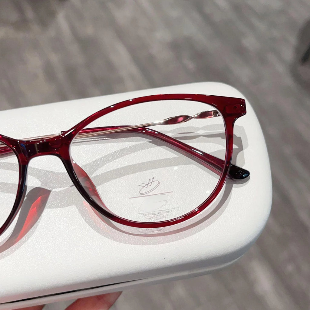 Nueva moda Retro gafas de ojo de gato ultraligeras TR90 gafas transparentes gafas graduadas ópticas montura de mujer 210544