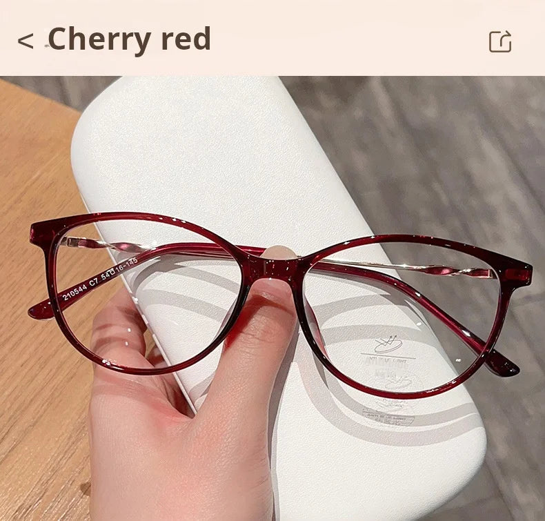 Nueva moda Retro gafas de ojo de gato ultraligeras TR90 gafas transparentes gafas graduadas ópticas montura de mujer 210544
