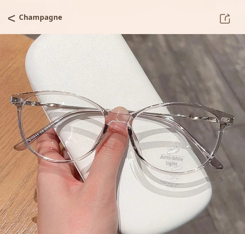 Nueva moda Retro gafas de ojo de gato ultraligeras TR90 gafas transparentes gafas graduadas ópticas montura de mujer 210544