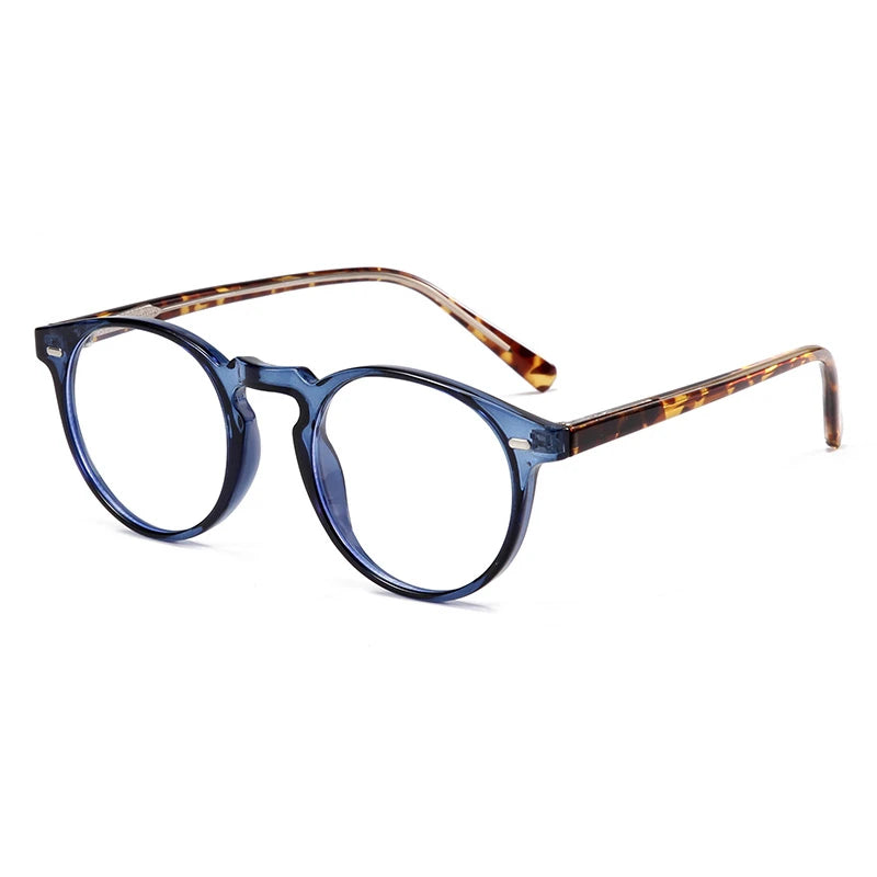 Anti-blue Light Rivet Frame Round Prescription Glasses For The Nearsighted TR90 Student Myopia Spectacles  0 -0.5 -0.75 To -6.0