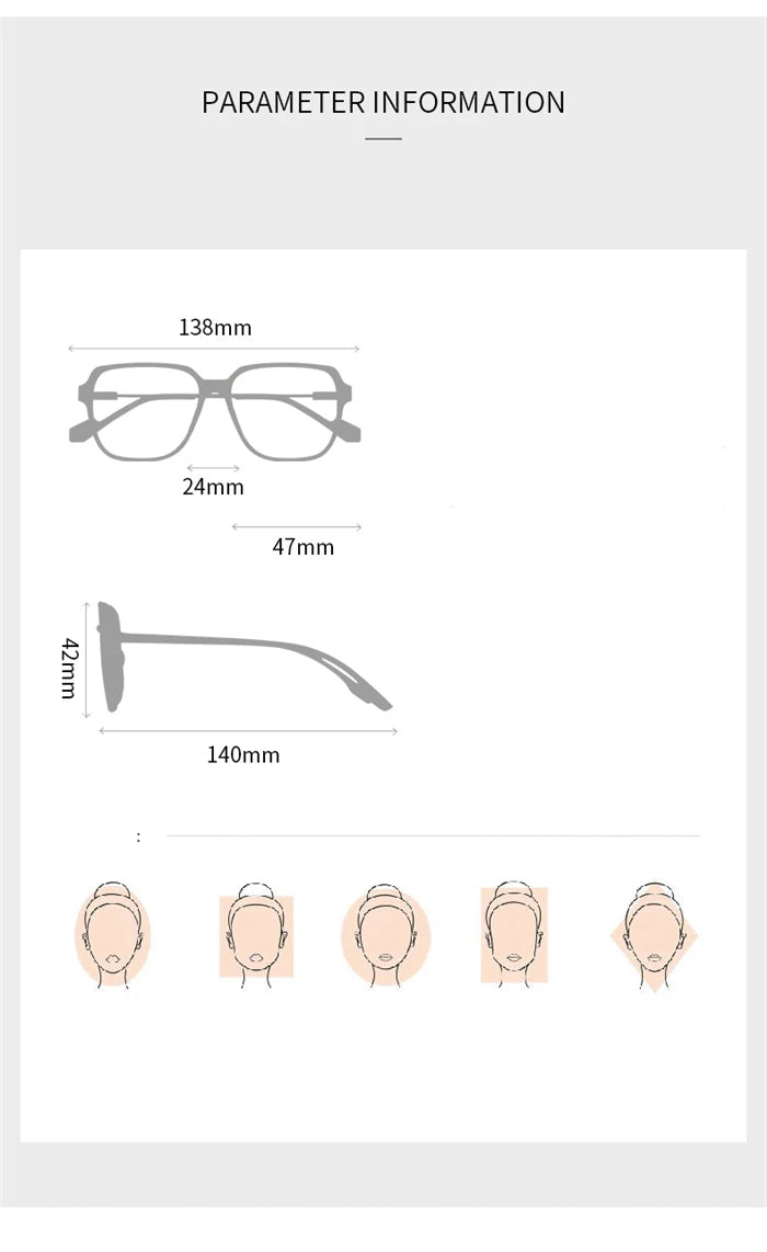Anti-blue Light Rivet Frame Round Prescription Glasses For The Nearsighted TR90 Student Myopia Spectacles  0 -0.5 -0.75 To -6.0