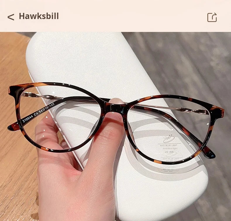 Nueva moda Retro gafas de ojo de gato ultraligeras TR90 gafas transparentes gafas graduadas ópticas montura de mujer 210544