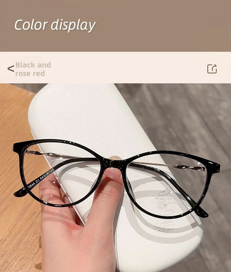 Nueva moda Retro gafas de ojo de gato ultraligeras TR90 gafas transparentes gafas graduadas ópticas montura de mujer 210544
