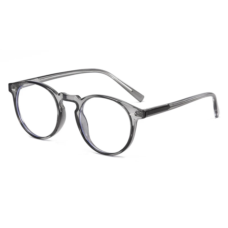 Anti-blue Light Rivet Frame Round Prescription Glasses For The Nearsighted TR90 Student Myopia Spectacles  0 -0.5 -0.75 To -6.0